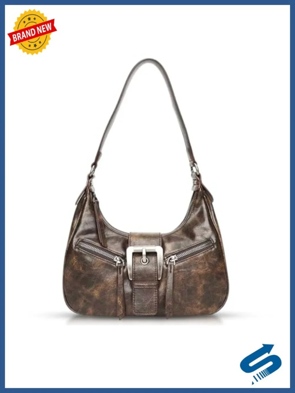 Vintage Underarm Hobo Bag, Faux Leather Shoulder Purse – Large Capacity Work